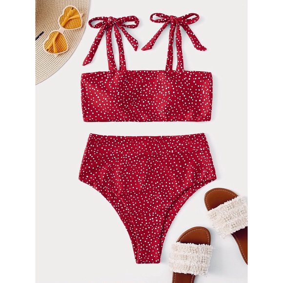 SHEIN Other - NWOT High Waisted Polka Dot Bikini Set - Size XL